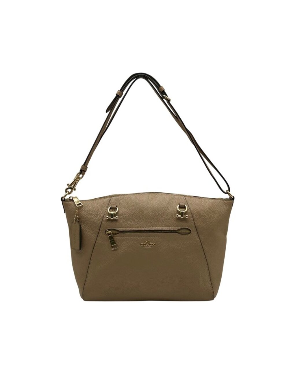 Coach Taupe Pebble Leather Prairie Satchel Bag 79997